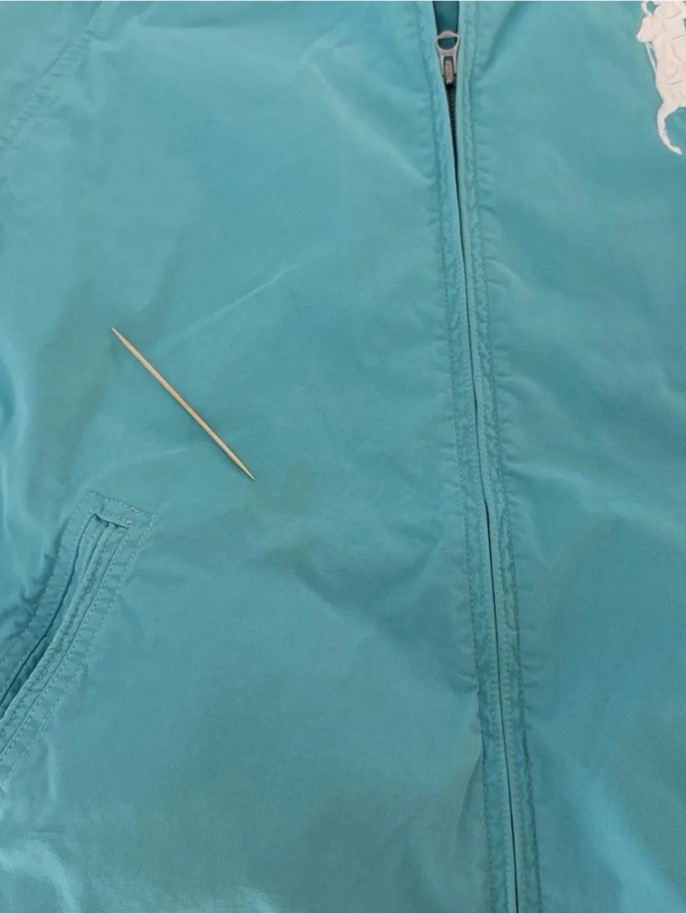 Polo Ralph Lauren Men Women Hooded Blue jacket Big Pony cotton blend Y2K Size L
